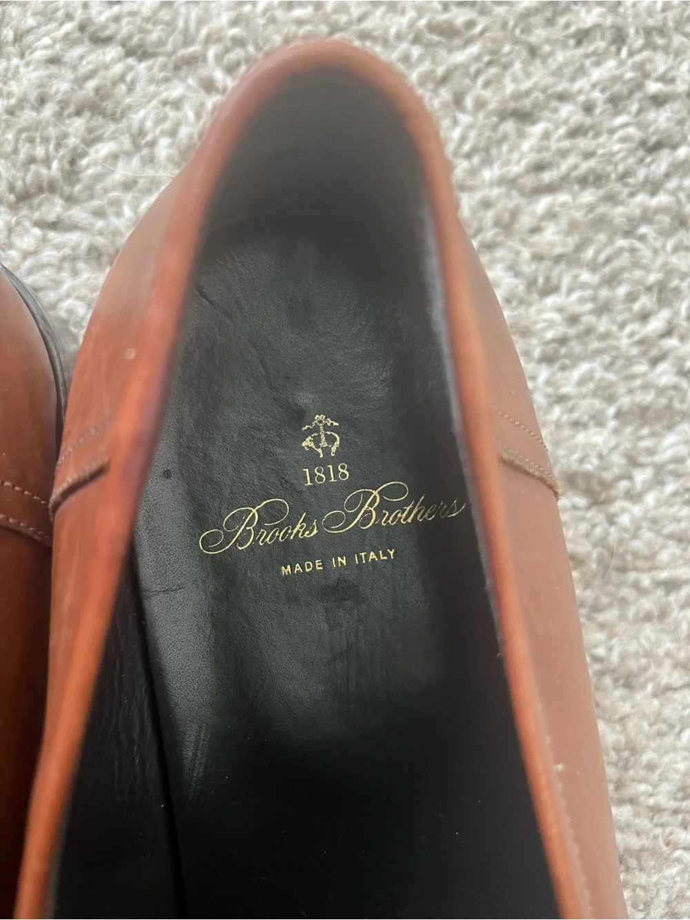Brooks Brothers Cognac Brown Leather Penny Loafers - Men